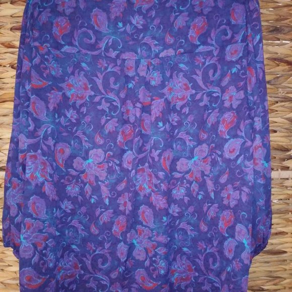 Purple, blue and red blouse - 1X - Picture 6 of 6